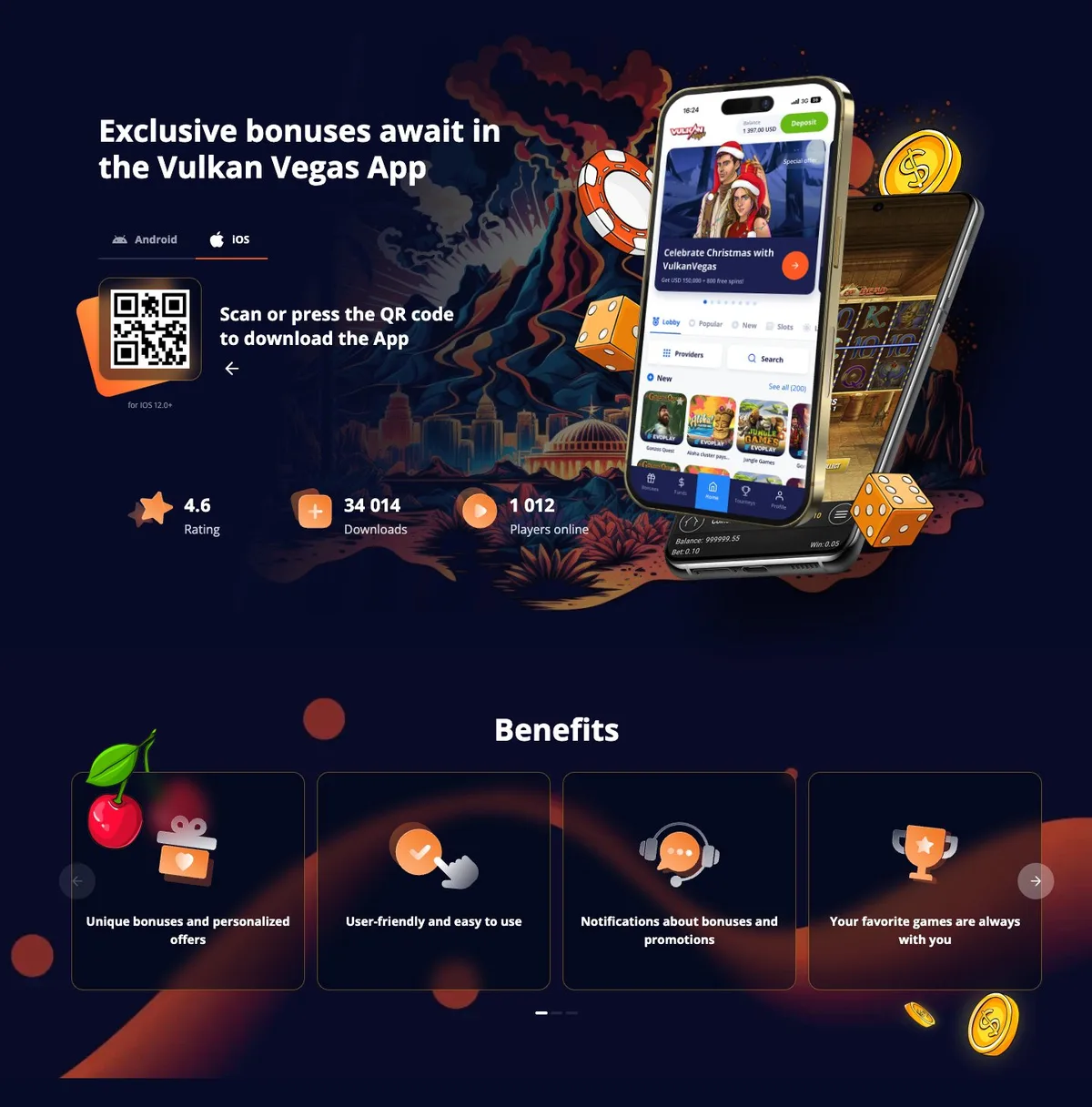 Vulkan Vegas norsk spillerguide – mobilapp iOS og Android