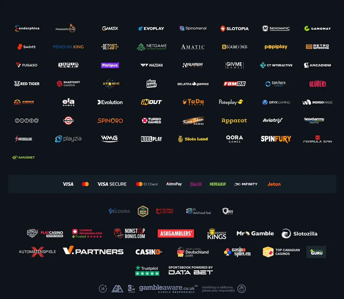 Vulkan Vegas norsk spillerguide – spillutviklere og partnere